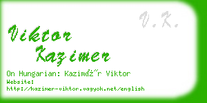 viktor kazimer business card